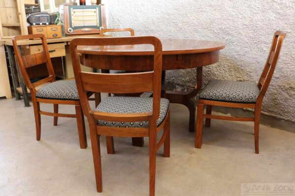 Art Deco Esstisch mit 4 Stühlen | ausziehbar – Bild 12