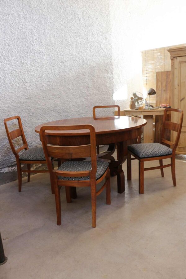 Art Deco Esstisch mit 4 Stühlen | ausziehbar – Bild 21
