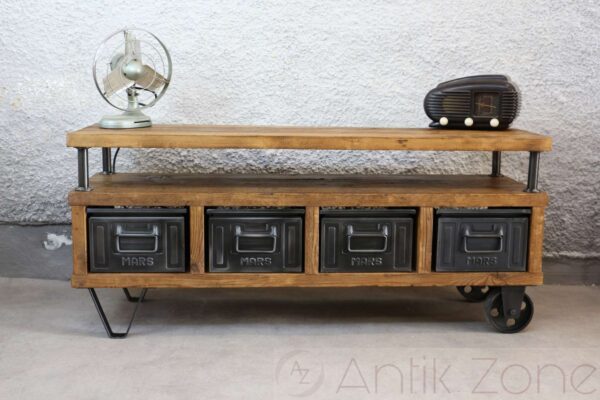 Industrial TV Tisch | Vintage Möbel – Bild 2