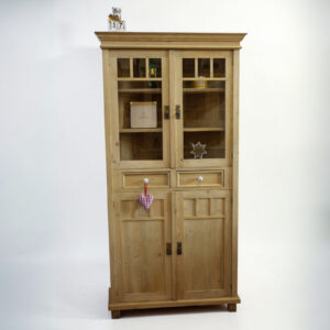Jugendstil Eckvitrine aus Massivholz – sofort verfügbar