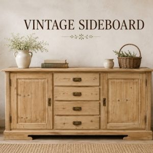 Vintage Sideboard aus Massivholz – Natur